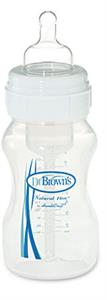 Bình sữa nhựa cổ rộng 240ml Dr. Brown's