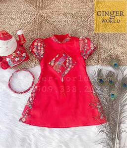 Đầm thanh lịch du xuân cho bé HQ877 Ginger World