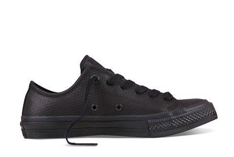 CONVERSE CHUCK TAYLOR ALL STAR II LOW LUX LEATHER ALL BLACK