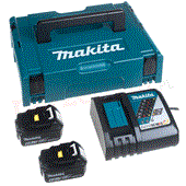 Bộ 2 pin 18V 5Ah và 1 sạc DC18RC Makita 197624-2 (MKP1RT182)