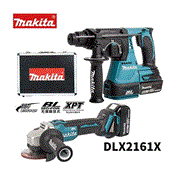 Bộ Combo máy khoan bê tông và máy mài góc dùng pin 18V Makita DLX2161X