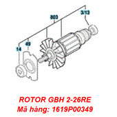 Rotor máy khoan GBH 2-26E, GBH 2-26RE