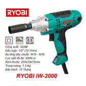 Máy vặn bu lông RYOBI IW-2000 (12.7mm - 320W)