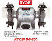 Máy mài 2 đá RYOBI BG-800 (180mm)