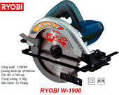 Máy cưa đĩa RYOBI W-1900 (190mm - 1.050W)