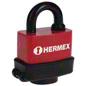 Ổ khóa treo thép bọc nhựa, chống cắt 50mm Hermex 43368 (CMR-50)
