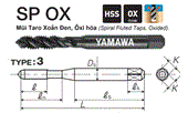 Mũi taro rãnh xoắn, oxi hóa bề mặt Yamawa SPQ6.0MX (M6x1)