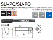 Mũi taro rãnh thẳng chuyên chạy Inox Yamawa PUMQ4.0I (M4x0.7)