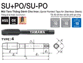Mũi taro rãnh thẳng chuyên chạy Inox Yamawa PUMS012P (M12x1.75)