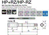 Mũi Taro nén hiệu suất cao có phủ Yamawa cho thép HRZM78.0NP (M8x1.25)