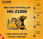 Máy bơm hơi đa năng dùng pin 21V HUKAN HK-Z1000