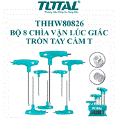 Bộ 8 chìa vặn lục giác tròn tay cầm T Total THHW80826