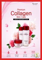 Bộ Dưỡng Da Chuyên Sâu Tinh Chất Collagen Hàn Quốc Chính Hãng Pure mind Premium Collagen Skin Care 3-Set