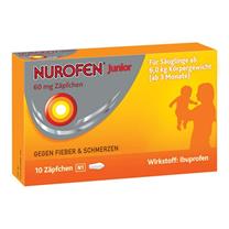 Thuốc nhét hậu môn hạ sốt Nurofen Junior 60mg Zapfchen 