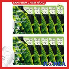 Combo 10 miếng mặt nạ trà xanh 3W Clinic fresh green tea mask sheet