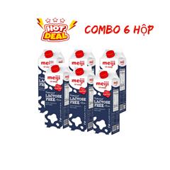 Combo 6 - Sữa Tươi Thanh Trùng Không đường Lactose Meiji - Lactose Free Milk  946ml