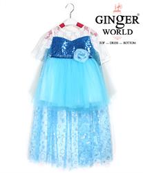 Đầm Công Chúa Elsa Nữ Hoàng Băng Giá HQ701 GINgER WORLD
