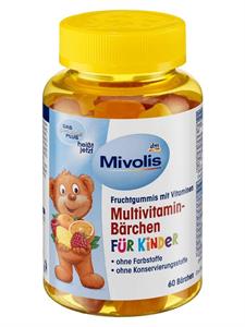 Kẹo gấu bổ sung vitamin tổng hợp vị trái cây cho bé - Mivolis Đức 60 viên
