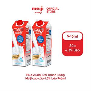 Combo 2 Sữa Tươi Thanh Trùng Meiji cao câp - Premium Milk 946ml (4.3 Deluxe Milk)