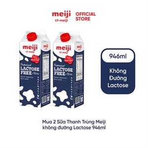 Combo 2 Sữa Tươi Thanh Trùng Không Lactose Meiji 946ml (Lactose free milk)