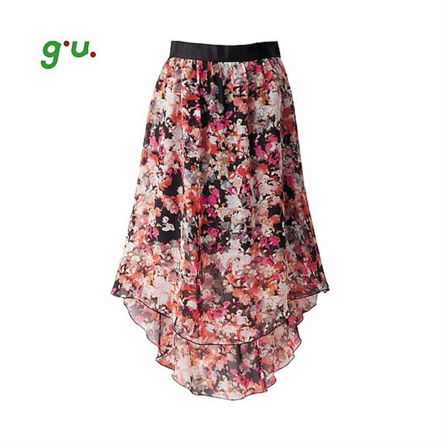 Váy Maxi Voan Gu - Uniqlo - Hoa văn xinh xắn - WD152
