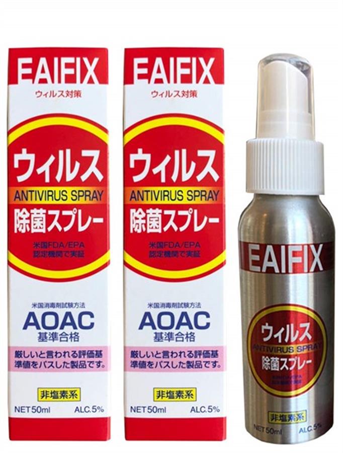 Xịt chống virus, kháng khuẩn và chống bụi EAIFIX Nhật Bản - 50ml