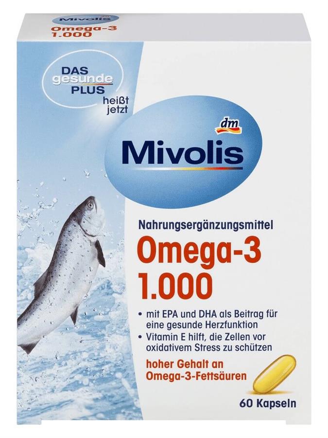  Viên uống dầu cá Mivolis Omega 3 1000 mg + Vitamin E