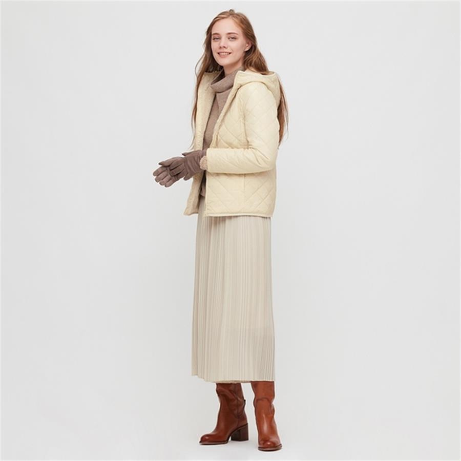 Áo khoác nữ  trần trám, lót lông cừu Uniqlo Nhật - WJ35