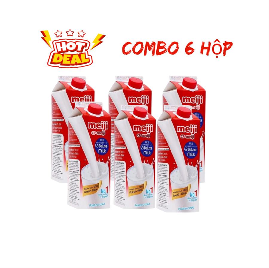 Combo 6 Sữa Tươi Thanh Trùng Meiji cao câp - Premium Milk 946ml (4.3 Deluxe Milk)
