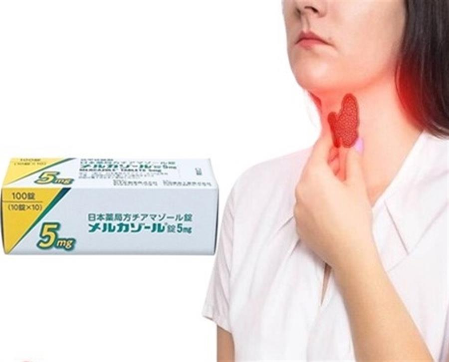 Viên uống tan u tuyến giáp, cường giáp Mercazole 5mg - hộp 100v Nhật Bản